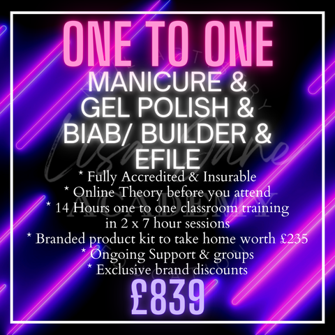 COMBO FAST TRACK One to One MANICURE + GEL POLISH + BIAB + EFILE