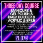 *GIFT* COMBO FAST TRACK BEGINNERS (Mani, Gel Polish, BIAB, Acrylic, Efile) 3 DAY TRAINING