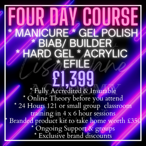 COMBO FAST TRACK BEGINNERS (Mani, Gel Polish, BIAB, Hard Gel,  Acrylic, Efile) 3 DAY TRAINING