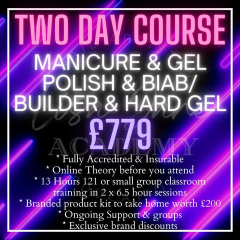 COMBO MANICURE + GEL POLISH + BIAB/BUILDER + HARD GEL 2 DAY TRAINING