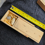 5 Raw Crystals in Wooden slide box