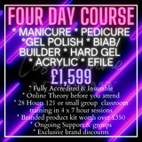 COMBO FAST TRACK BEGINNERS (Mani, Pedi, Gel Polish, BIAB, Hard Gel, Acrylic, Efile) 4 DAY TRAINING